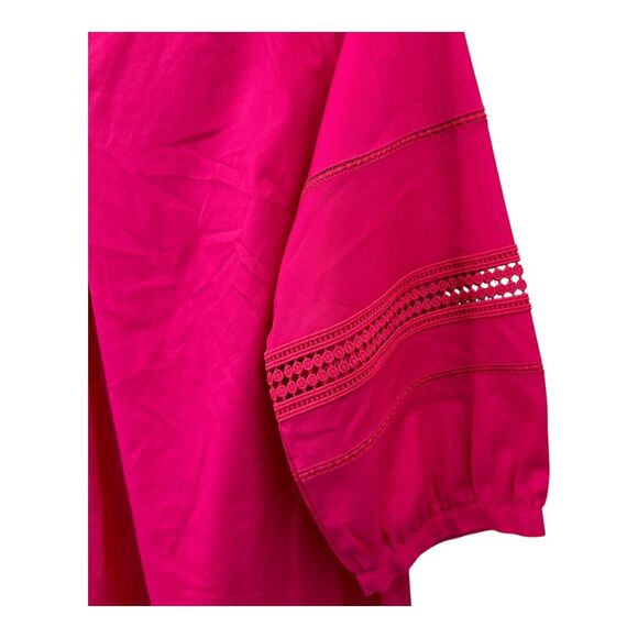 Chico's No-Iron Pop-Over Top Size 3 XL 16/18 Cotton Stretch Ladder Sleeve V-Neck - Picture 6 of 8